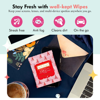 Well-Kept Tech & Lens Wipes – Lobsterfest 12 Pack (180 Count) | Eyeglass, Screen & Phone Cleaning