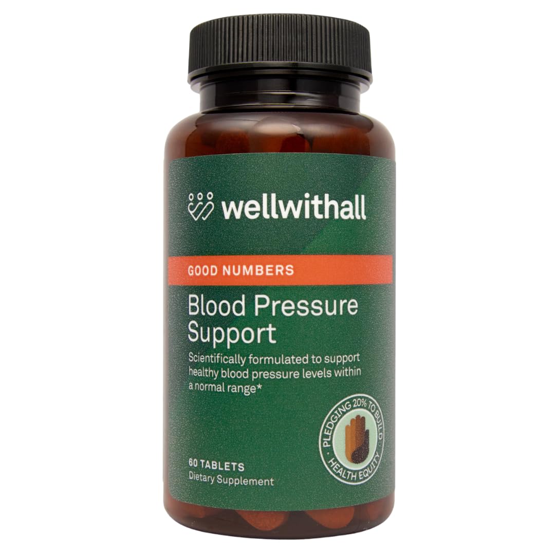 WellWithAll Blood Pressure Support Supplement | Supports Healthy Blood Pressure & Circulation | 60 Tablets