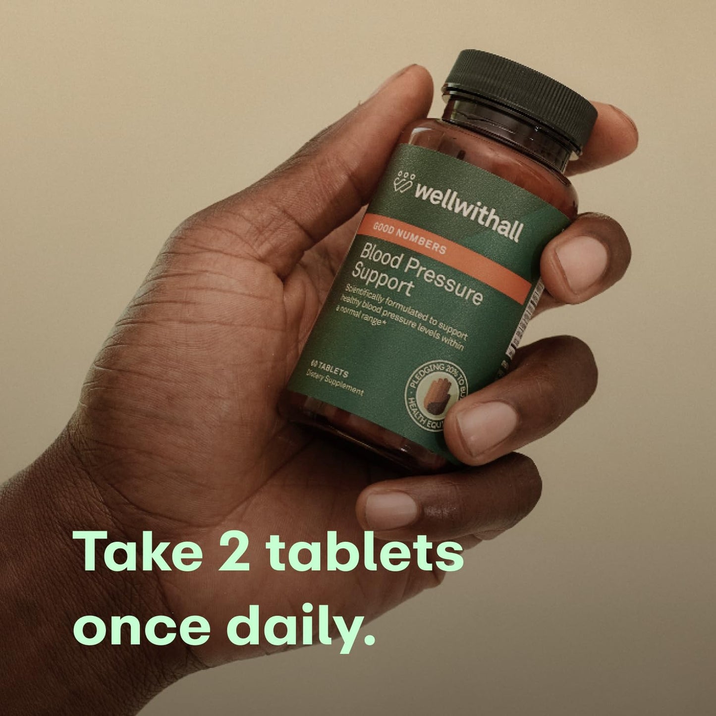WellWithAll Blood Pressure Support Supplement | Supports Healthy Blood Pressure & Circulation | 60 Tablets
