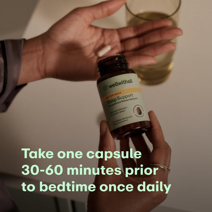WellWithAll Sleep Support with Sustained-Release Melatonin | L-Theanine & Ashwagandha | 30 Capsules