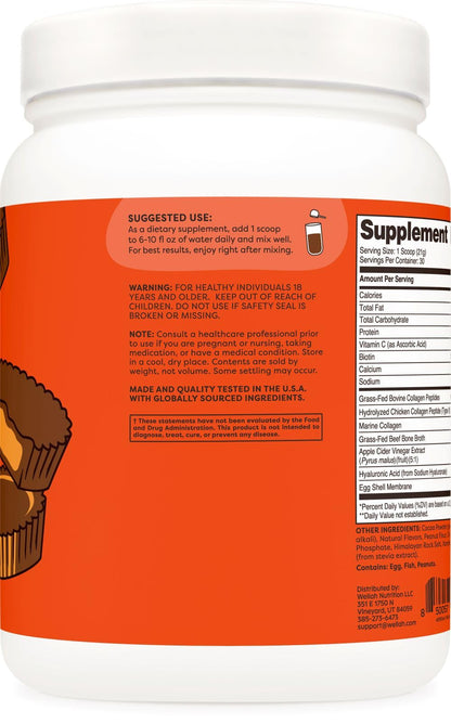 Wellah The Afterglow Multi Collagen Protein + Beauty – Peanut Butter Chocolate (30 Servings)