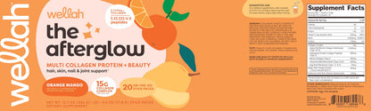 Wellah The Afterglow Multi Collagen Protein + Beauty — Orange Mango, 20 Stickpacks