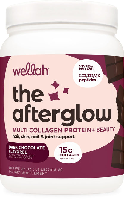 Wellah The Afterglow Multi Collagen Protein + Beauty (Dark Chocolate Flavored) 30 Servings