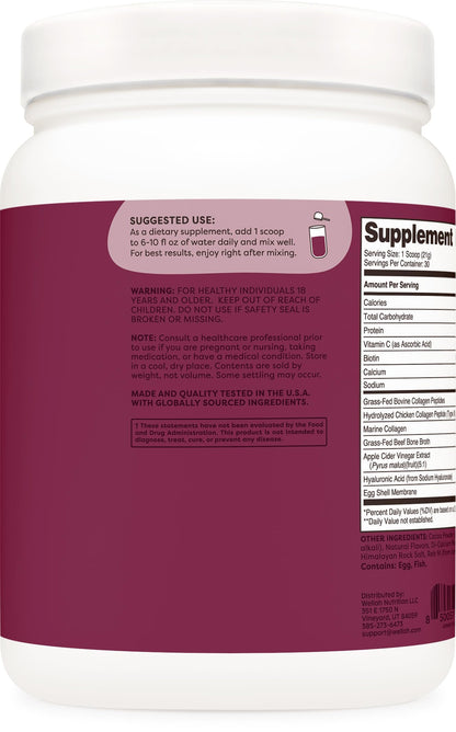 Wellah The Afterglow Multi Collagen Protein + Beauty (Dark Chocolate Flavored) 30 Servings
