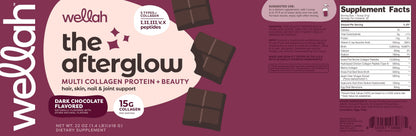 Wellah The Afterglow Multi Collagen Protein + Beauty (Dark Chocolate Flavored) 30 Servings