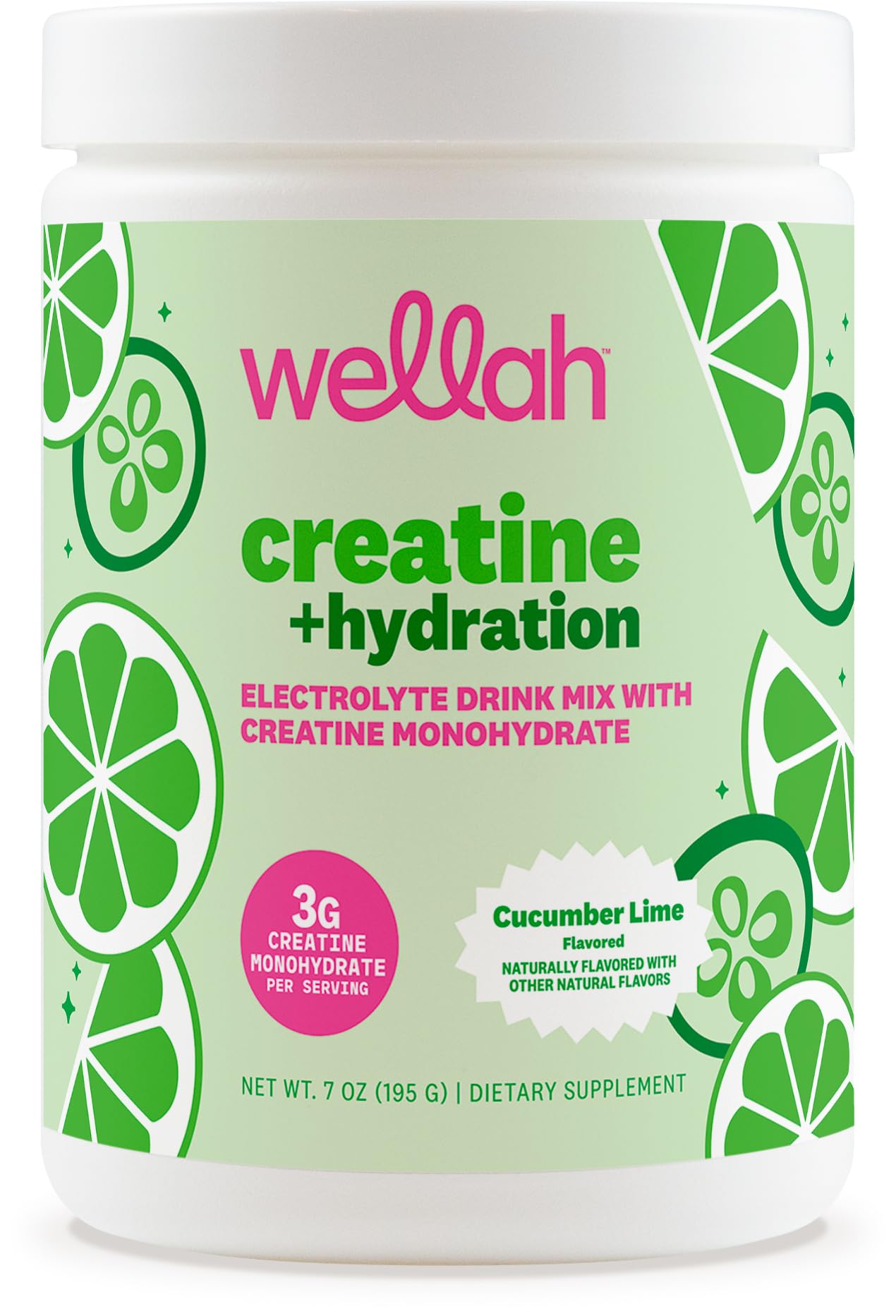 Wellah Creatine + Hydration Powder (Cucumber Lime) – 30 Servings