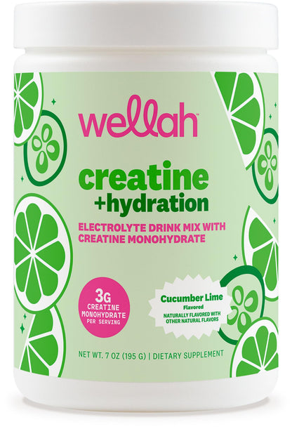 Wellah Creatine + Hydration Powder (Cucumber Lime) – 30 Servings