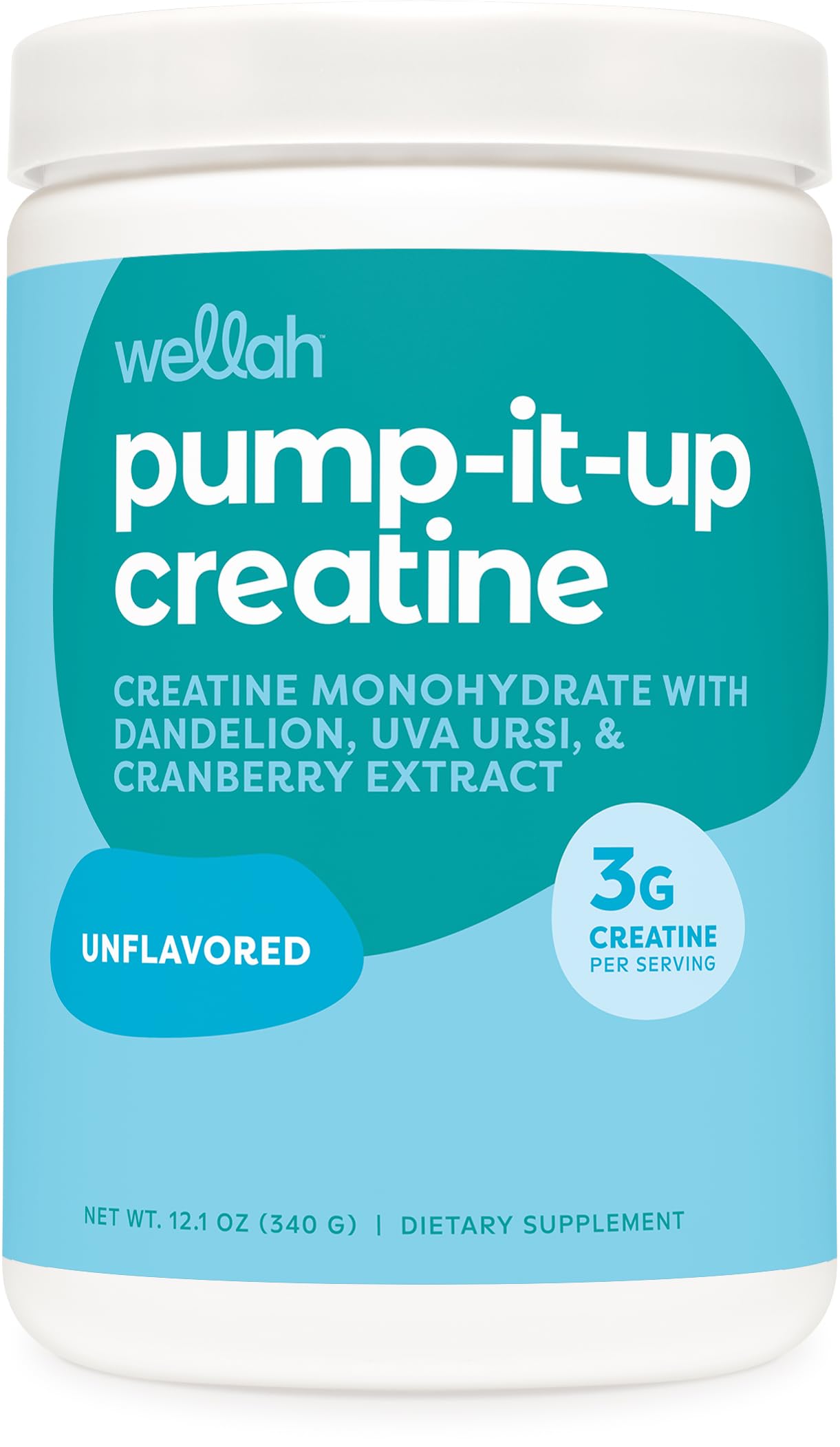 Wellah Creatine for Women - 100 Servings Unflavored | Creatine Monohydrate with Dandelion & Cranberry Extract