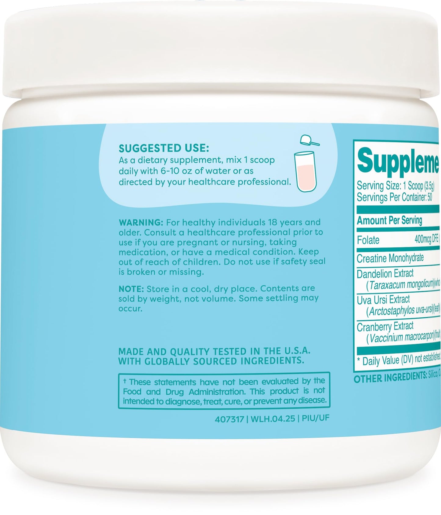 Wellah Creatine for Women – 50 Servings Unflavored | Creatine Monohydrate