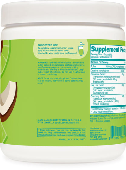 Wellah Creatine for Women - Coconut Lime, 50 Servings | Creatine Monohydrate