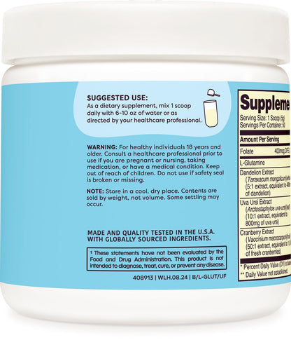 Wellah L-Glutamine Powder Unflavored (50 Servings) - 5g per Serving, Stevia-Sweetened