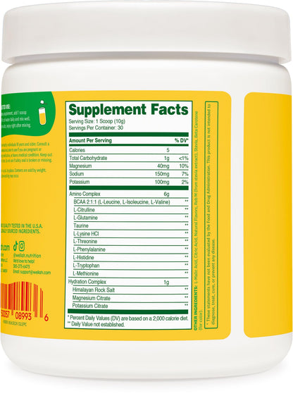 Wellah So Long Soreness BCAA Powder – Pina Colada, 30 Servings (Hydration Complex)