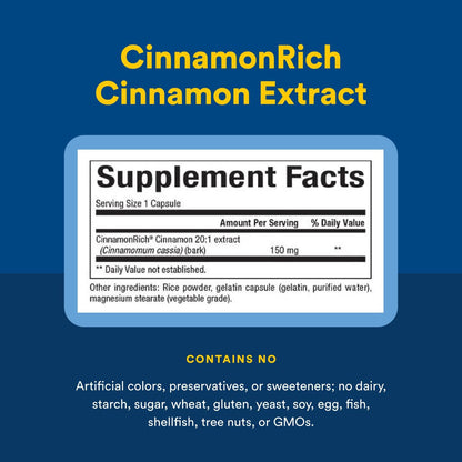 Natural Factors WellBetX CinnamonRich Extract 150 mg, 60 Capsules