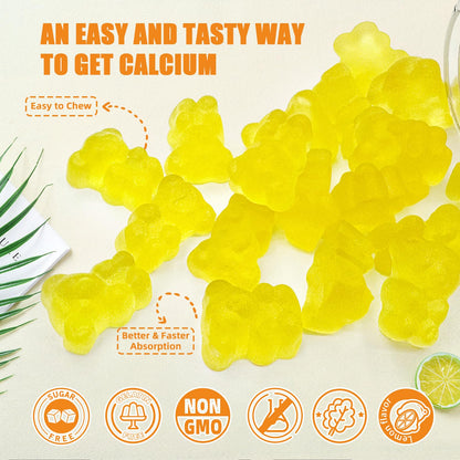 Wellcatcher Calcium Magnesium Gummies (60ct) – Sugar Free Vegan Algae Calcium for Adults & Kids | Bone Support with Vitamin D3, K2, Zinc