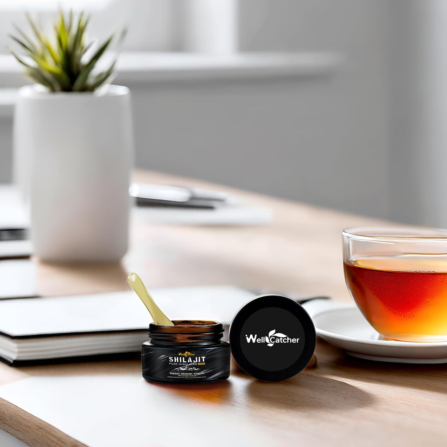 Wellcatcher Pure Himalayan Shilajit Resin – 600mg, 85+ Minerals, 75%+ Fulvic Acid, Energy & Immunity Support, 50 Servings