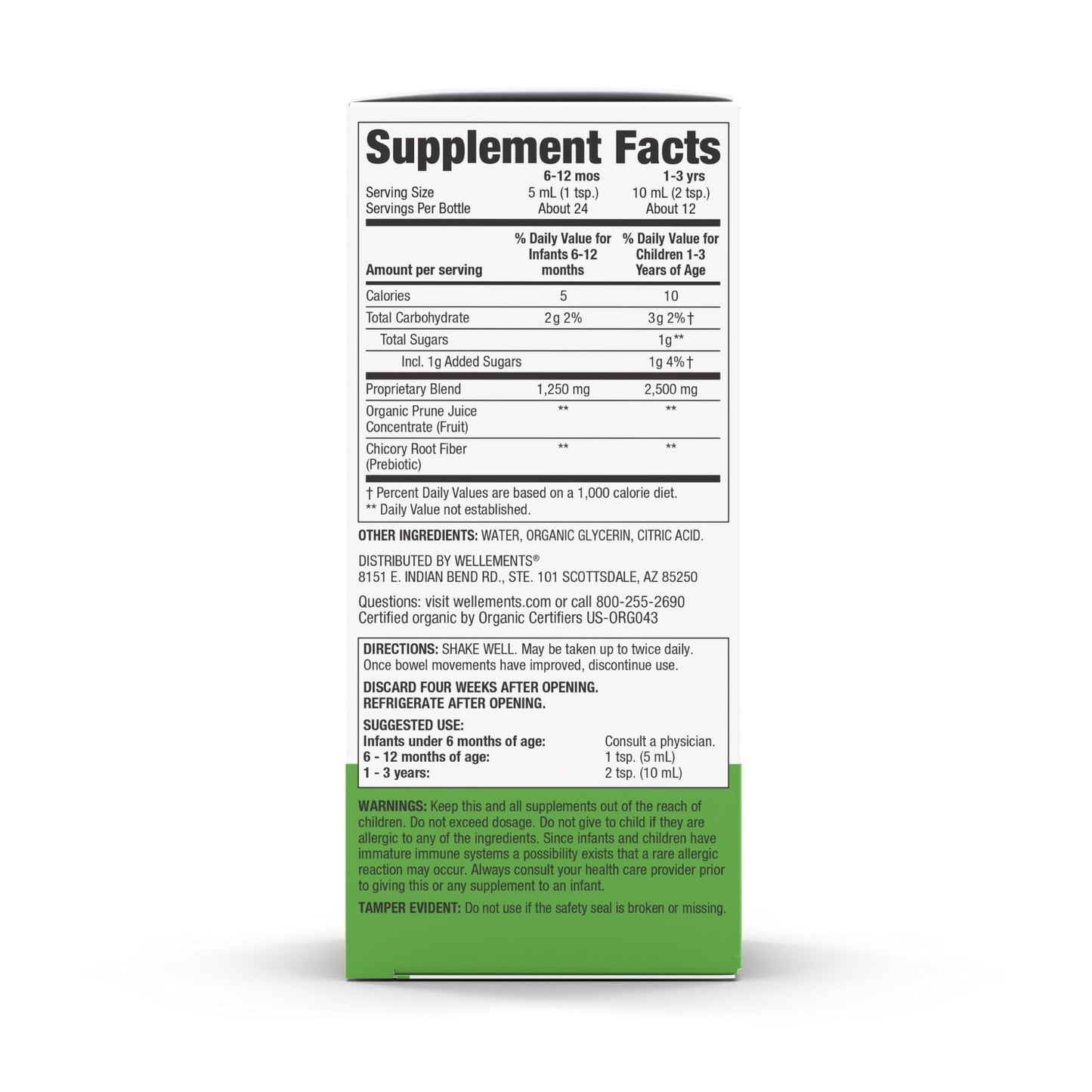 Wellements Organic Constipation Support | Gentle Relief for Infants & Toddlers | 4 Fl Oz