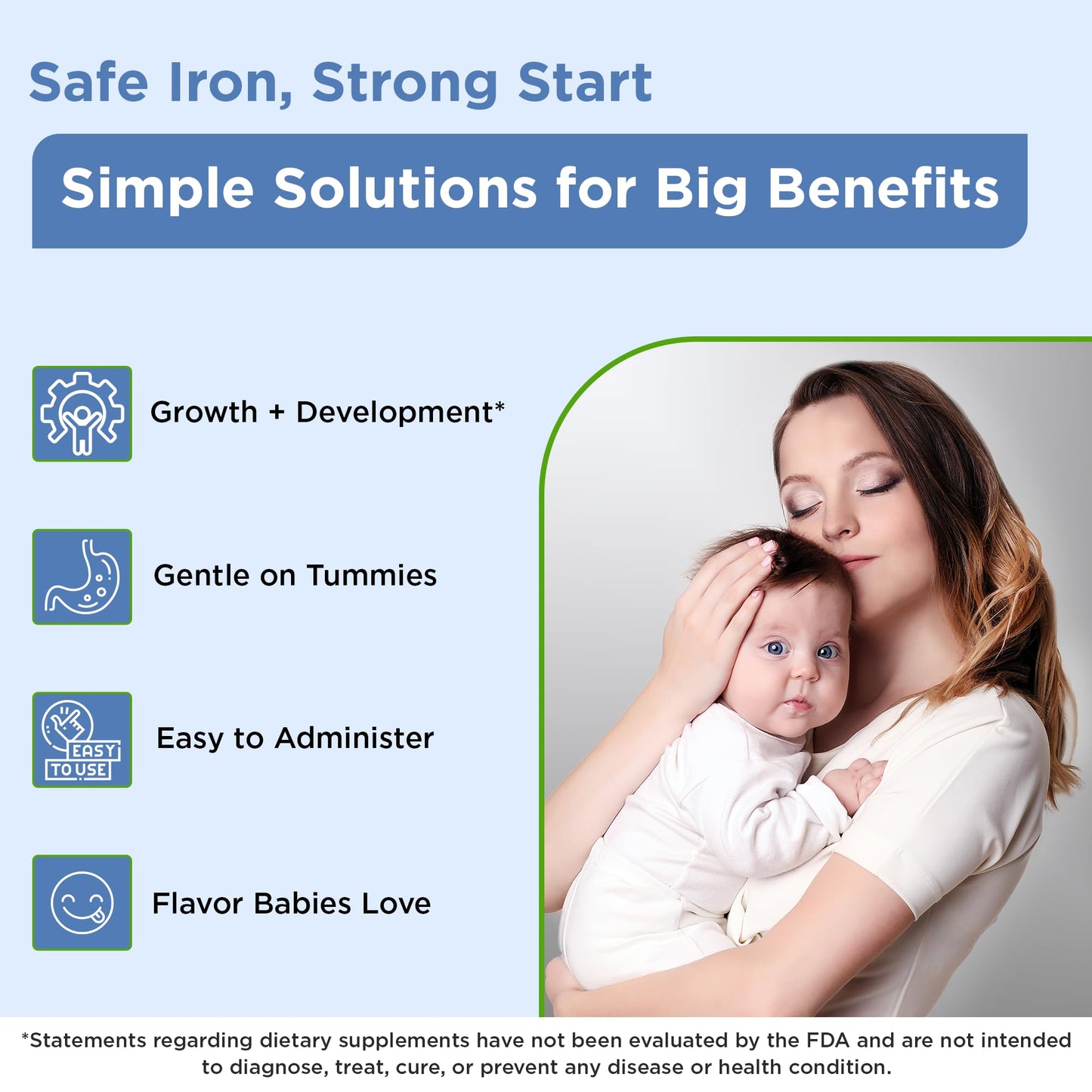 Wellements Organic Iron Drops for Newborns & Babies | Cherry Flavor Liquid Iron Supplement (1 oz)
