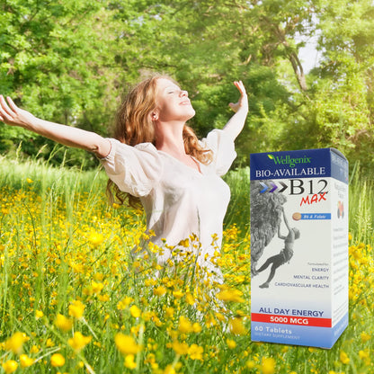 Wellgenix Bio-Available Sublingual B12 Max - High-Absorption B-Complex (60 Ct) 2-Pack