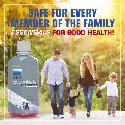 Wellgenix Sea Essentials Coral Calcium Liquid Vitamin for High Absorption – Sea Berry Flavor 32 Oz