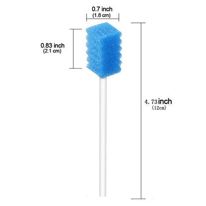 Wellgler's Oral Care Swabs Disposable - Blue (100 Counts)