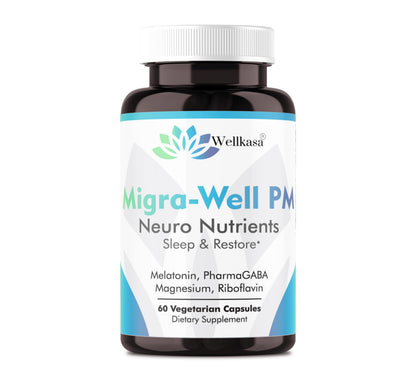 Wellkasa Migra-Well PM: Brain & Nerve Support Sleep Aid (60 Capsules)