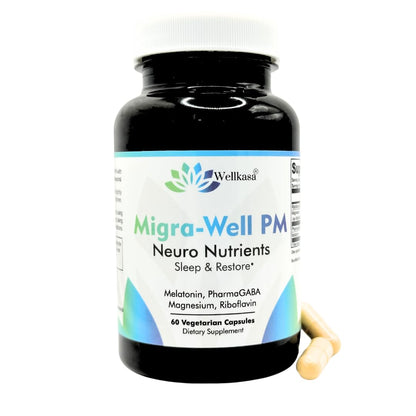 Wellkasa Migra-Well PM: Brain & Nerve Support Sleep Aid (60 Capsules)