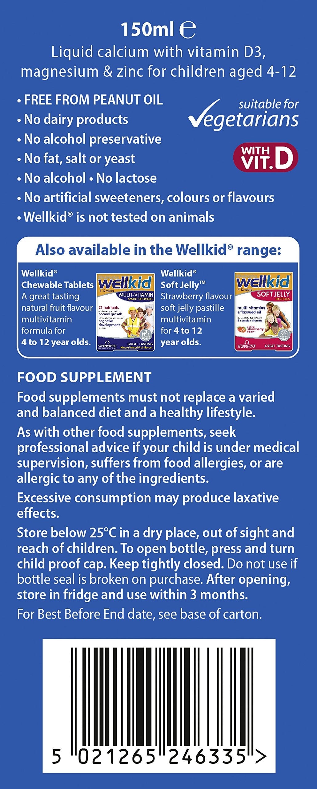 Wellkid Calcium Liquid 150ml | Vitabiotics