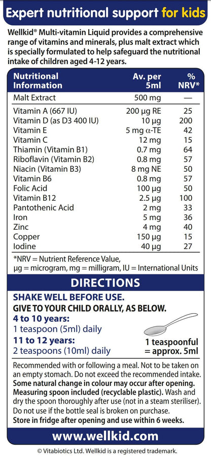 Wellkid Multi-Vitamin Liquid 150ml – Vitabiotics | Kids Vitamin