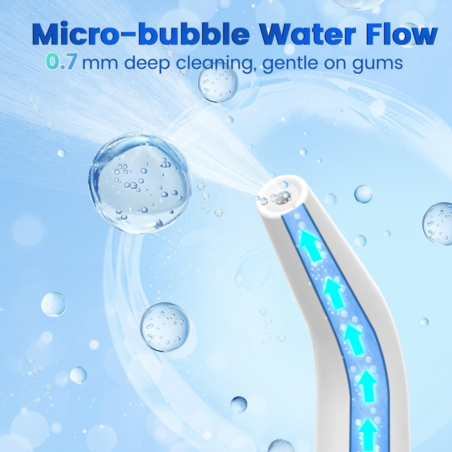 WellLeo Water Flosser - Portable Oral Irrigator, 5 Jet Tips, IPX7