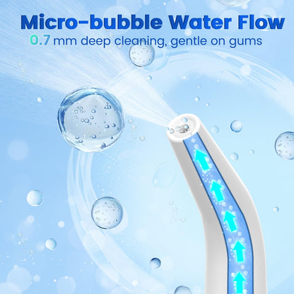 WellLeo Water Flosser - Portable Oral Irrigator, 5 Jet Tips, IPX7
