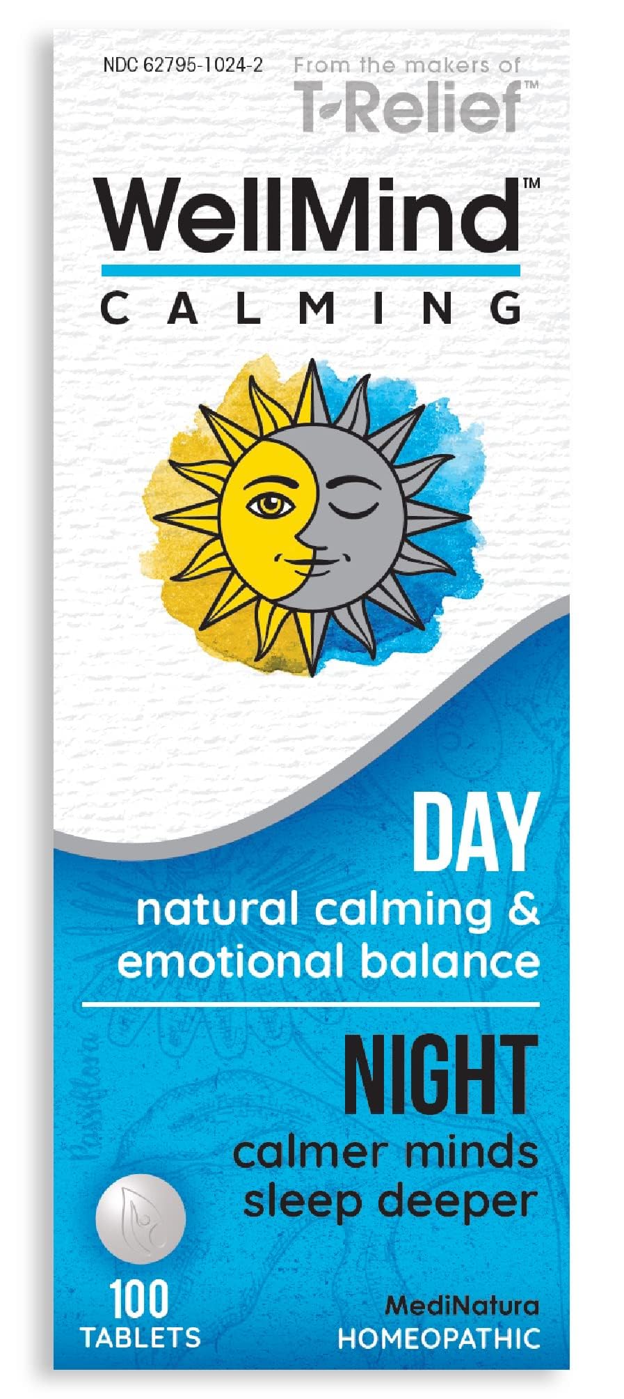 WellMind Calming Tablets - Homeopathic Formula for Minor Tension Relief and Occasional Sleeplessness - 100 Count