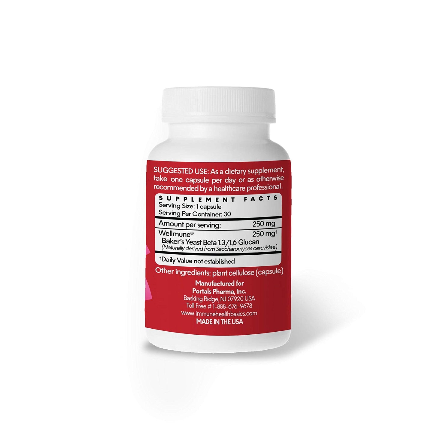 Immune Health Basics Ultra Strength Immunity - Clinically Proven Immune Support - Wellmune Highly Purified Beta Glucan - Gluten-Free, Non-allergenic, Non-GMO and Vegan Capsules - 30 Capsules, 250 mg