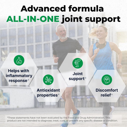 Wellnee Joint Support Supplement | Glucosamine Chondroitin MSM, Boswellia & Turmeric | 90 Capsules, 30 Servings