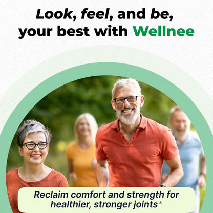Wellnee Joint Support Supplement | Glucosamine Chondroitin MSM, Boswellia & Turmeric | 90 Capsules, 30 Servings