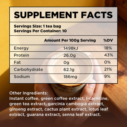 Natural Green Coffee for Metabolism & Energy – 8 Blends, 10 Sachets (Vegan Friendly)