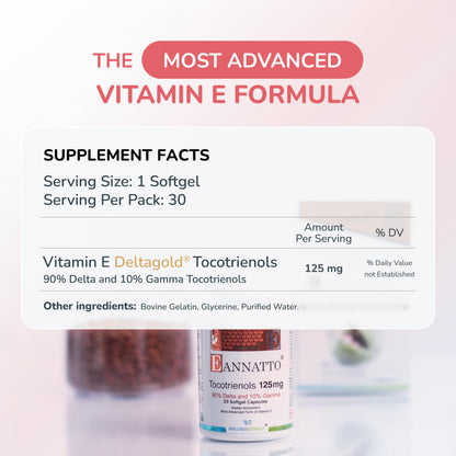 Wellness Extract Annatto Tocotrienols Vitamin E (125mg, 30 Softgels) – Tocopherol Free