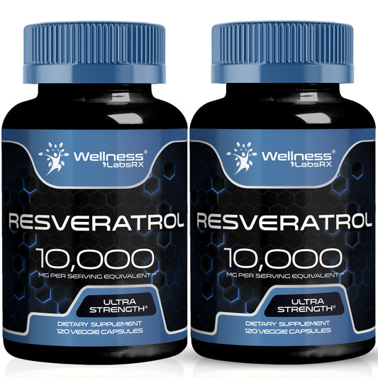 WELLNESS LABSRX Resveratrol 1000mg Capsules - 240 Count Pack of 2 - Japanese Knotweed BritishVita | Premium UK Vitamins & Wellness Supplements