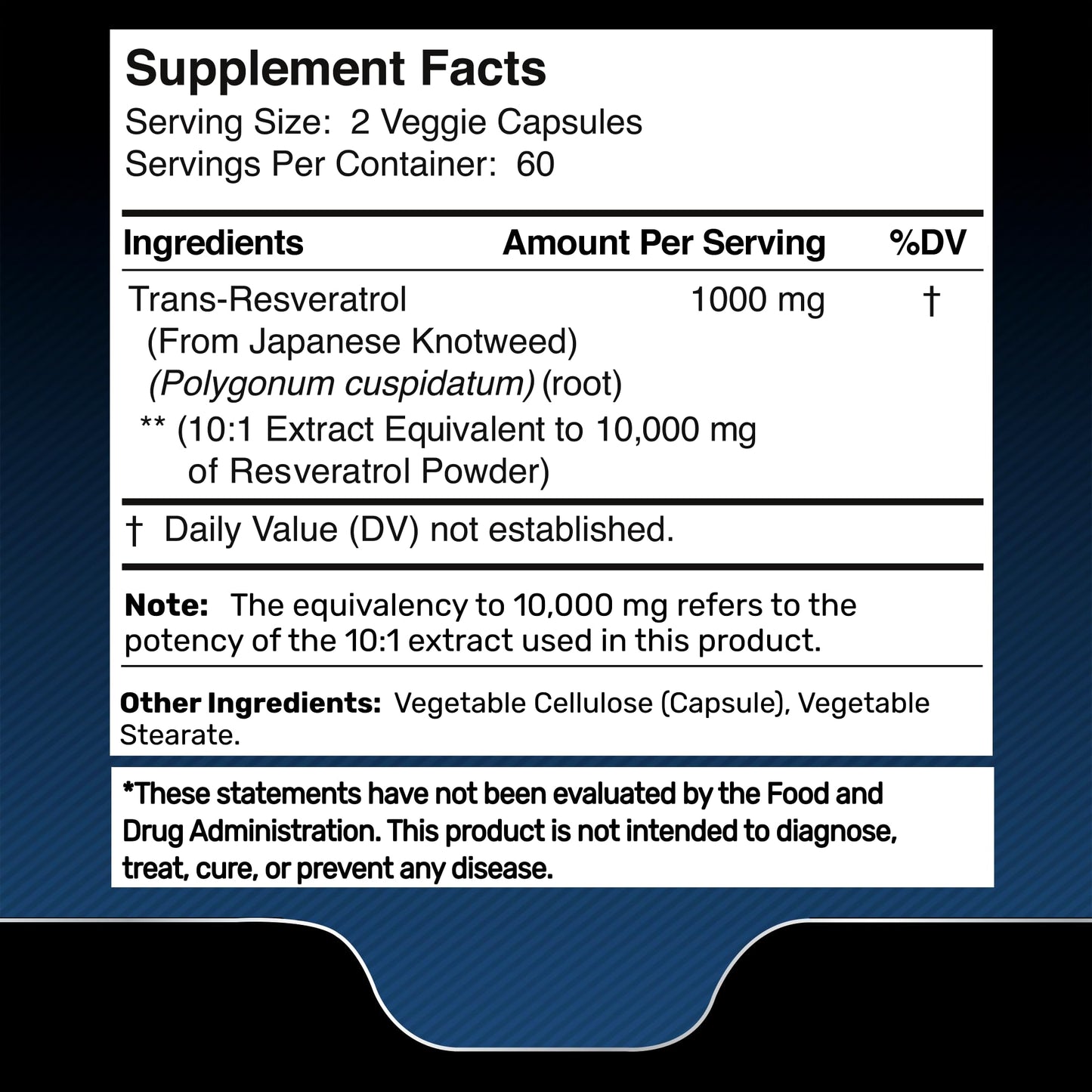 WELLNESS LABSRX Resveratrol 1000mg Capsules - 240 Count Pack of 2 - Japanese Knotweed