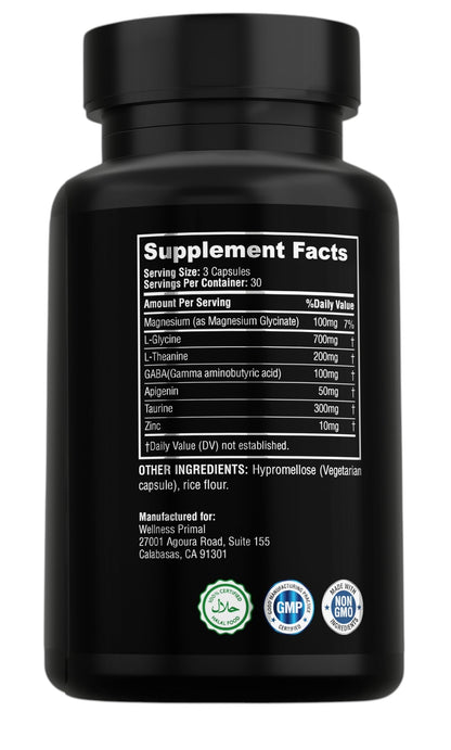 Wellness Primal Melatonin-Free Sleep Aid - 90 Vegan Capsules
