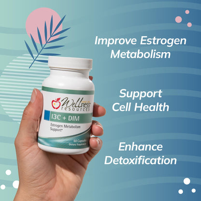 Wellness Resources I3C + DIM for Healthy Estrogen Metabolism & Detoxification | 60 Capsules