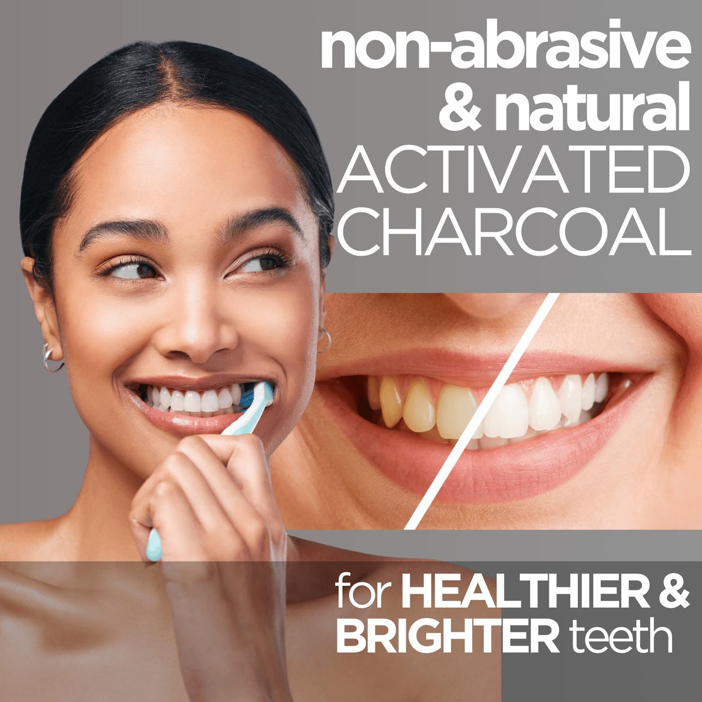 Wellnesse Activated Charcoal Toothpaste with Xylitol – Fluoride-Free, Mint, 4 oz