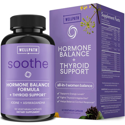 WellPath Soothe Hormone Balance for Women | Cortisol & Thyroid Support (60 ct)