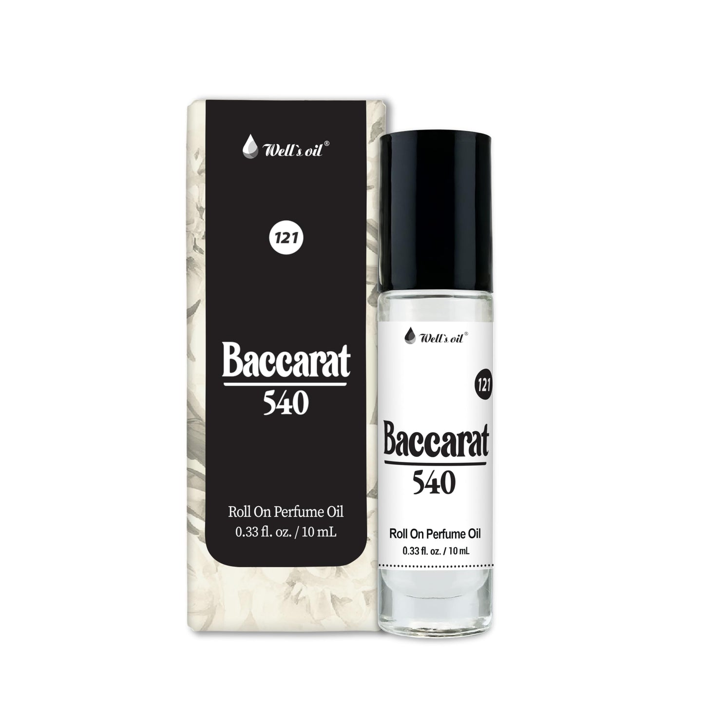 Well's Oil Roll-On Perfume Oil (Bacarat 540) | Long-Lasting | Paraben-Free | 0.33 Fl Oz / 10 ml