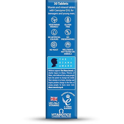Wellteen by Vitabiotics Him Tablets x30 | 30 Pack | Cognitive & Immune Support