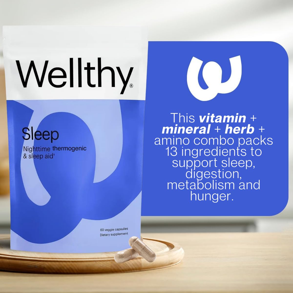 Wellthy Night Time Thermogenic – B6, Ashwagandha & Melatonin for Women | Nighttime Weight Loss