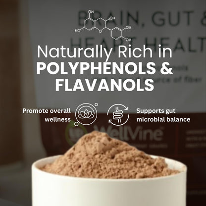 WellVine Nutrition Boosting Blend – Upcycled Chardonnay Grape Powder for Brain, Gut & Heart Health
