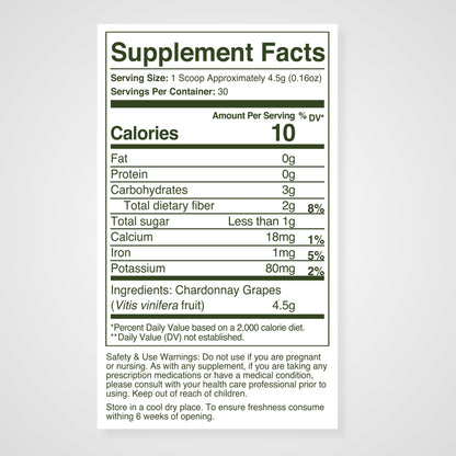 WellVine Premium Smart Prebiotic Gut Health Supplement Powder for Men & Women | Digestive Support & Gut Health With 100% Upcycled Chardonnay Grapes | Plant-Based, Gluten and Allergen-Free | 4.75Oz