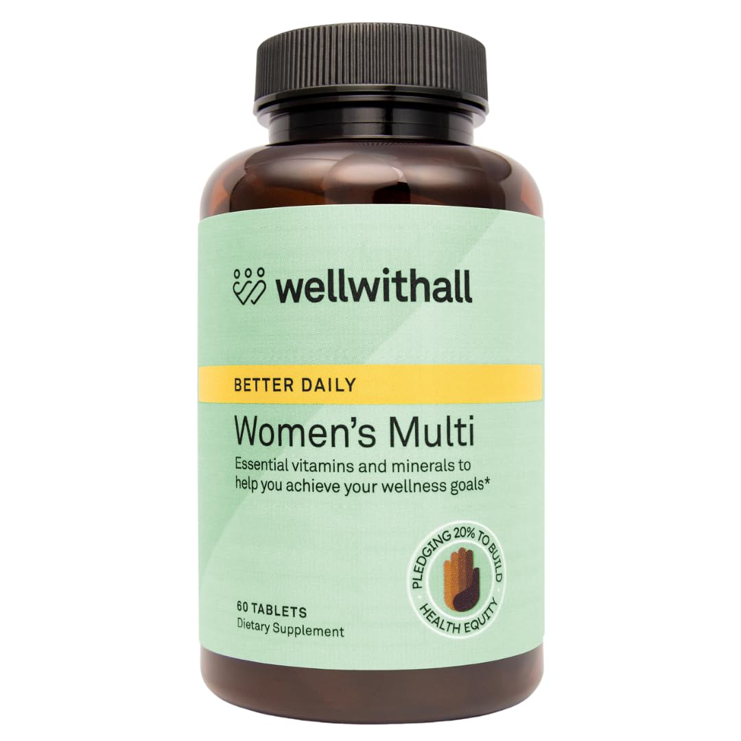 WellWithAll Women's Multivitamin - Allergen-Free Daily Multivitamin with Iron | 60 Tablets