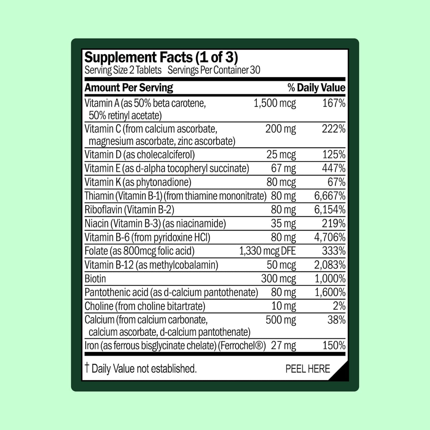 WellWithAll Women's Multivitamin - Allergen-Free Daily Multivitamin with Iron | 60 Tablets