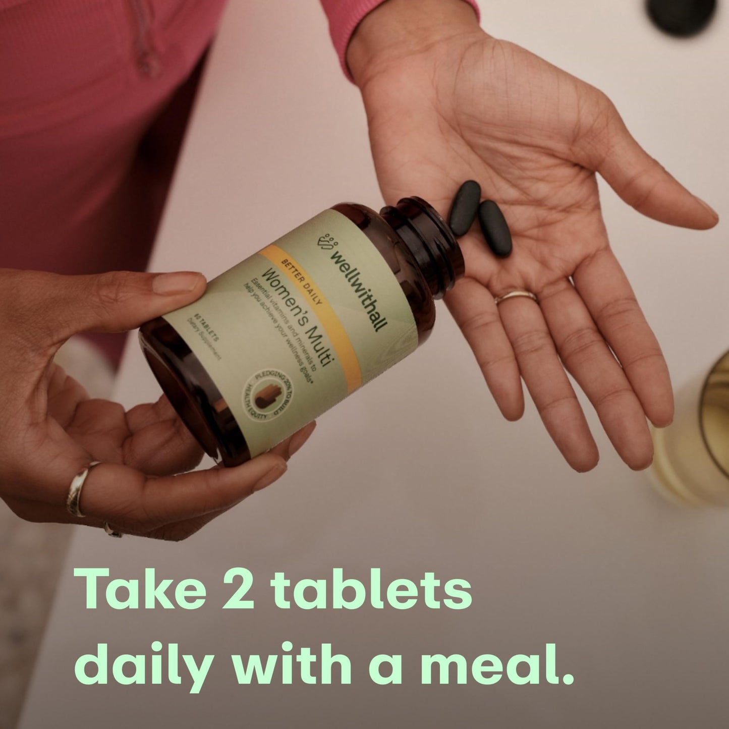WellWithAll Women's Multivitamin - Allergen-Free Daily Multivitamin with Iron | 60 Tablets